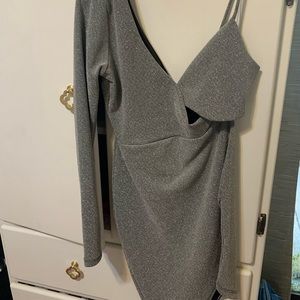 NWT The Boutique Silver Dress